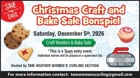 Christmas Craft and Bake Sale Bonspiel 2026 | Dec 5